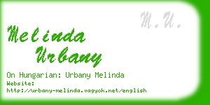 melinda urbany business card
